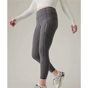 Athleta Rainier Heather Gray High Rise Legging-Size XL